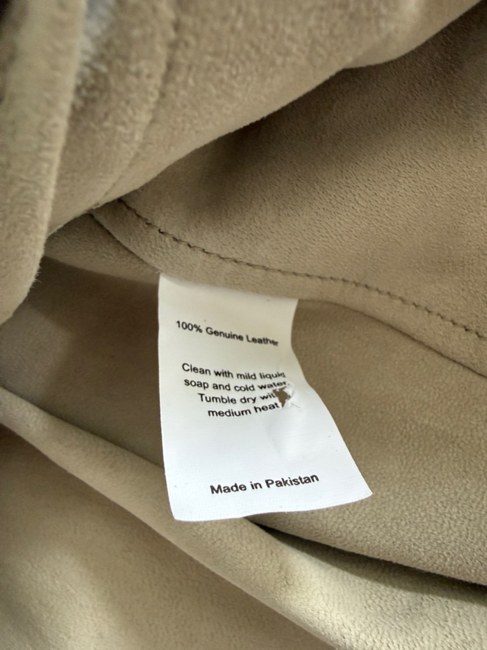jakett New York Beige Distressed Leather Jacket for Women. Size M color chalk - Picture 4 of 7